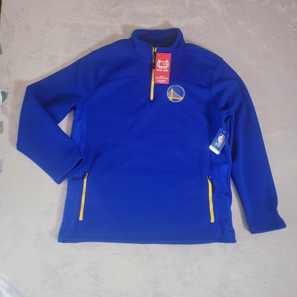 New Golden State Warriors Quarter Zip Pullover Ultra Game Sweater Jacket XL